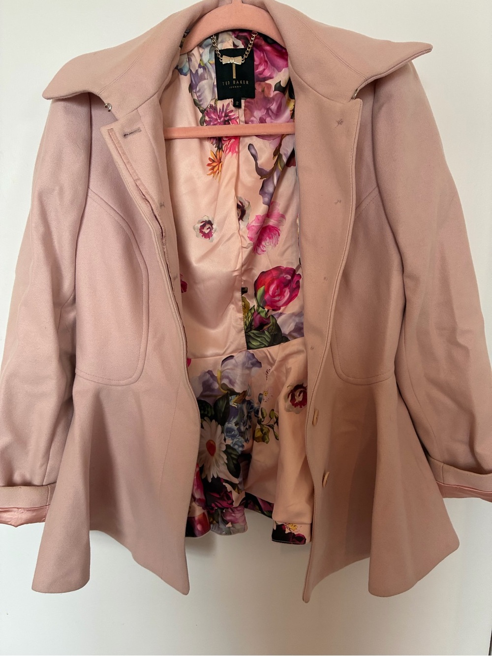 Ted Baker Dusty Pink Peplum Blazer Jacket